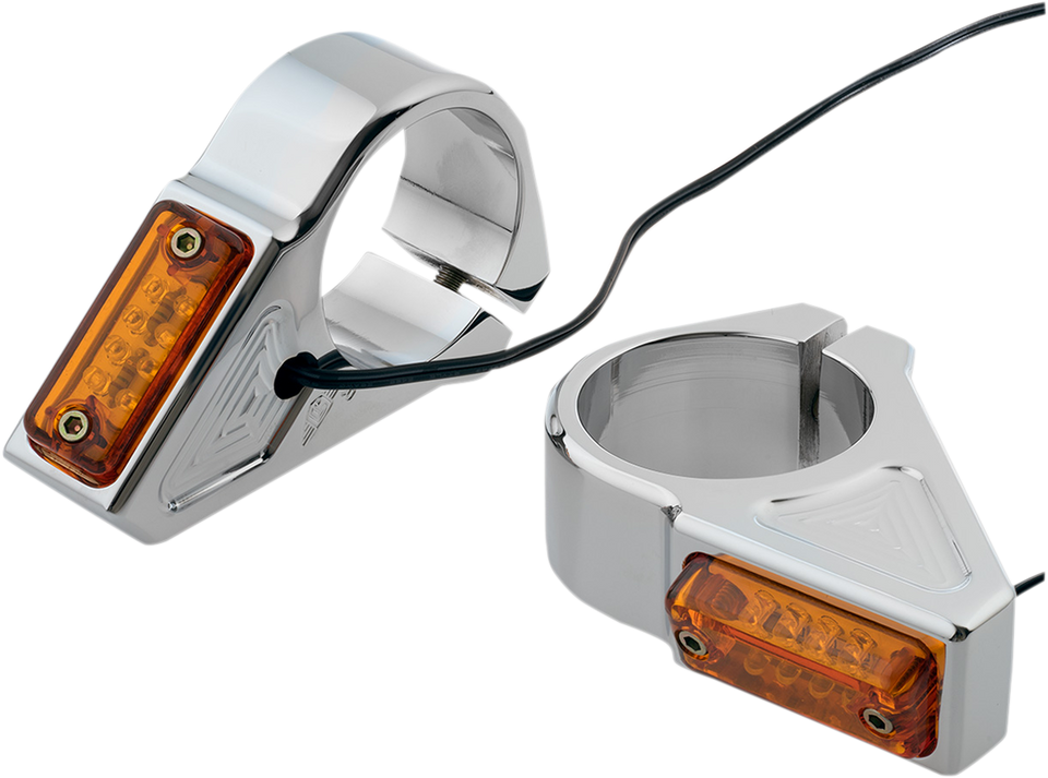 LED Turn Signals - 41 mm - Chrome - Lutzka's Garage