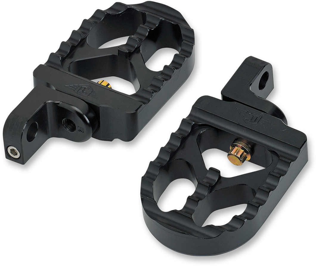Adjustable Serrated Long Footpegs - Black - XL - Lutzka's Garage