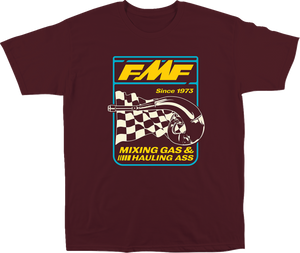 Metalworks T-Shirt - Maroon - Small - Lutzka's Garage