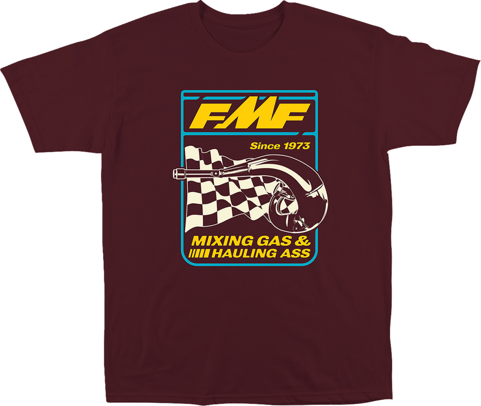 Metalworks T-Shirt - Maroon - Small - Lutzka's Garage