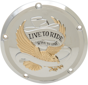 Live to Ride Derby Cover - 5-Hole - Gold - Lutzka's Garage