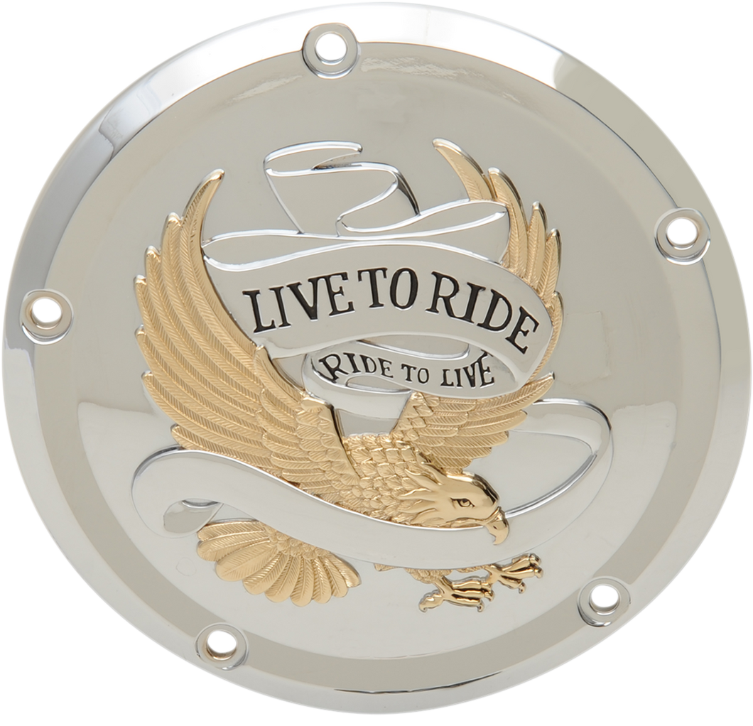 Live to Ride Derby Cover - 5-Hole - Gold - Lutzka's Garage