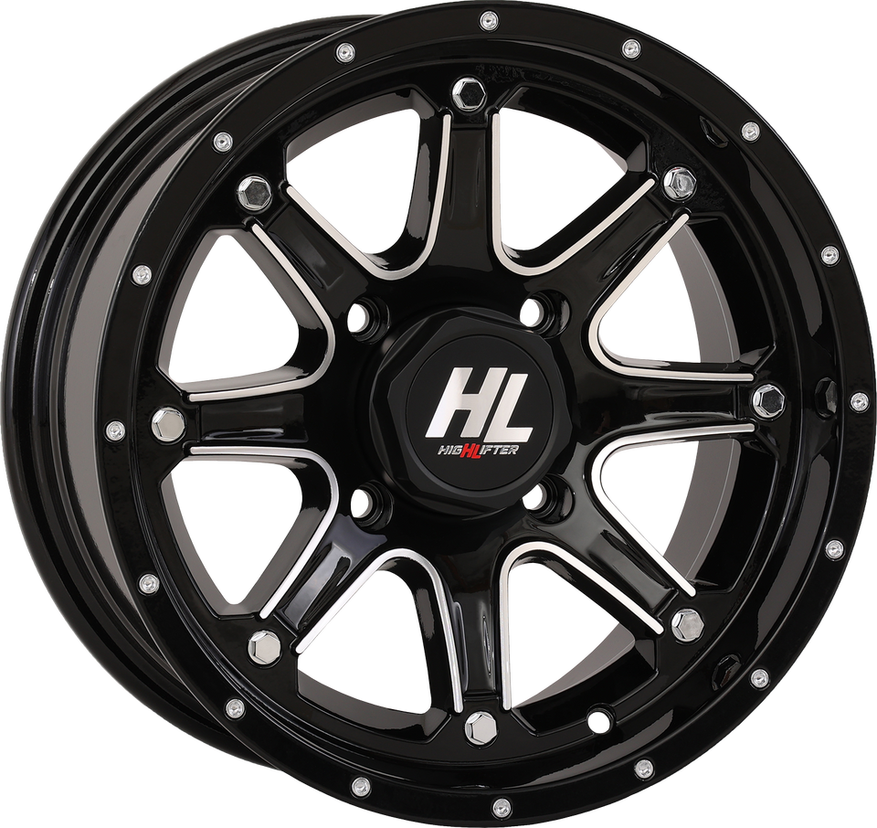Wheel - HL4 - Front/Rear - Gloss Black w/Machined - 14x7 - 4/110 - 4+3 (+10 mm)