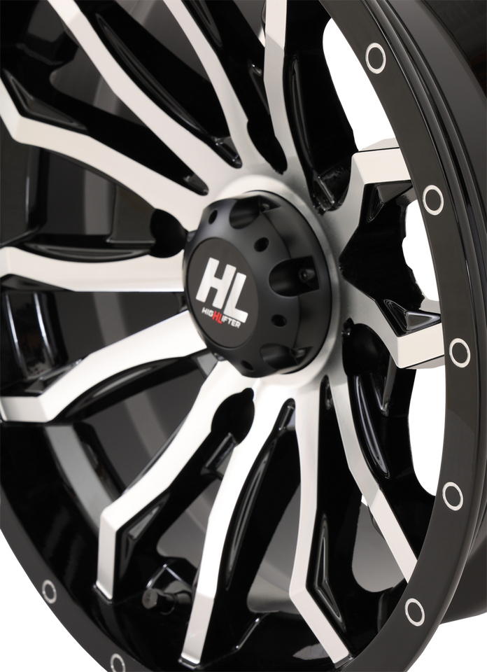 Wheel - HL21 - Front/Rear - Gloss Black w/Machined - 14x7 - 4/156 - 4+3 (+10 mm)