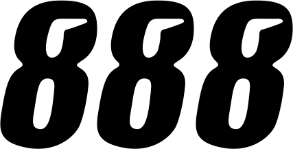 Slash Number Plate - #8 - Black - 6" - Lutzka's Garage