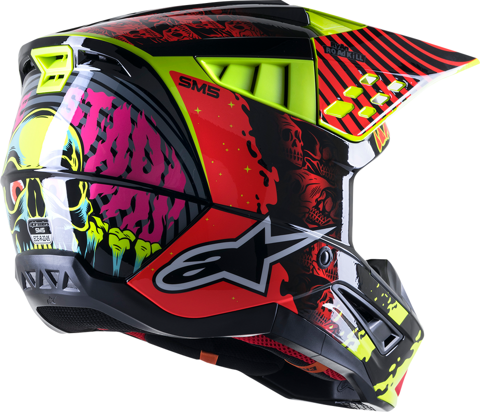 SM5 Helmet - Solar Flare - Gloss Black/Red/Yellow - XS - Lutzka's Garage