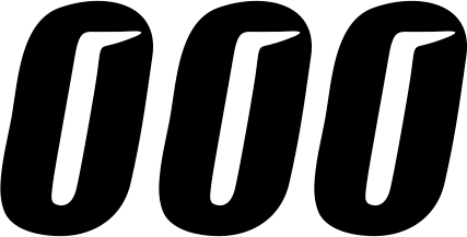 Slash Number Plate - #0 - Black - 4" - Lutzka's Garage