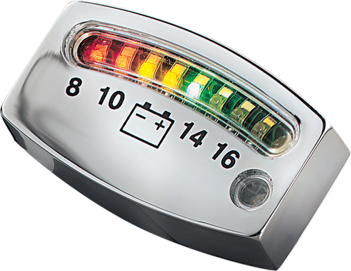 LED Battery Gauge - Chrome - 2