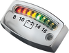 LED Battery Gauge - Chrome - 2" x 3/4" x 3/16" - Lutzka's Garage