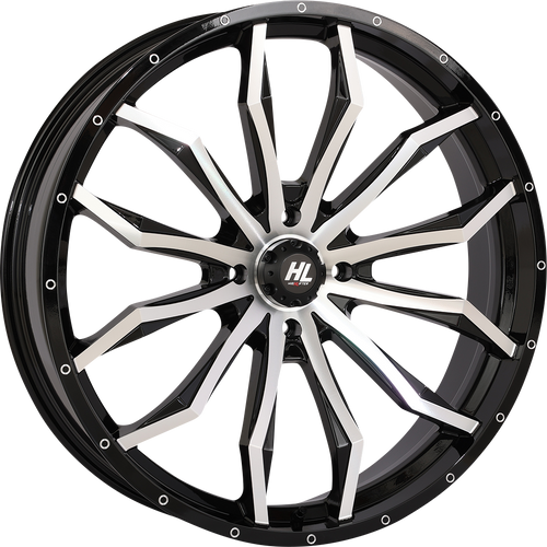 Wheel - HL21 - Front/Rear - Gloss Black w/Machined - 24x7 - 5/4.5 - 4+3 (+10 mm)