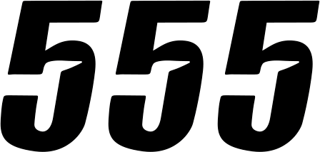 Slash Number Plate - #5 - Black - 4" - Lutzka's Garage