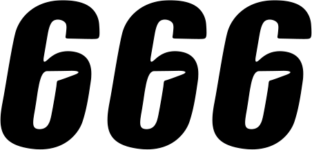 Slash Number Plate - #6 - Black - 4" - Lutzka's Garage