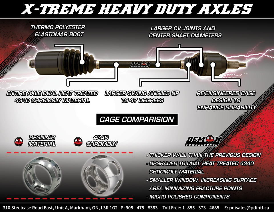 Axle - X-Treme - Heavy-Duty - Rear Left/Right/Middle - Can Am