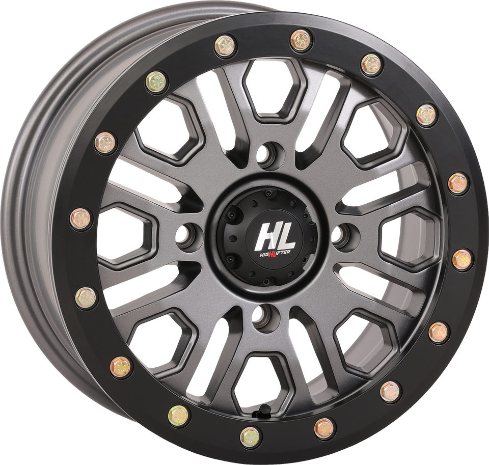 Wheel - HL23 Beadlock - Front/Rear - Gun Metal Gray - 15x7 - 4/156 - 5+2 (+38 mm)