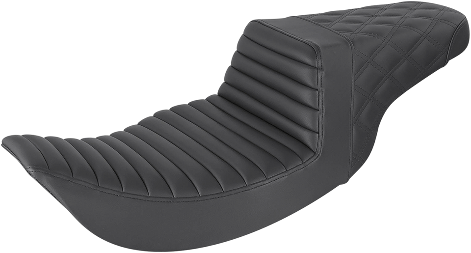 Step Up Seat - Tuck and Roll/Lattice Stitched - Black - Lutzka's Garage