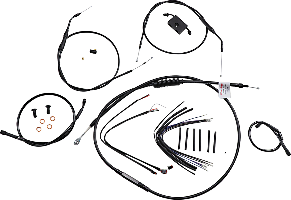 Handlebar Cable and Brake Line Kit - Extended - Sportsters - 14" Ape Hanger Handlebars - ABS
