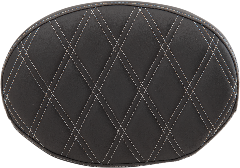 Oval Sissy Bar Pad - Double Diamond - SIlver Stitch - FL 99-22