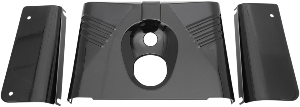 3-Piece Fork Tins - Gloss Black - Ribbed -  86-17 FLST - Lutzka's Garage