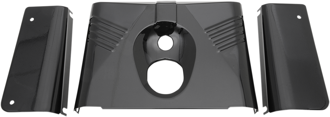 3-Piece Fork Tins - Gloss Black - Ribbed -  86-17 FLST - Lutzka's Garage