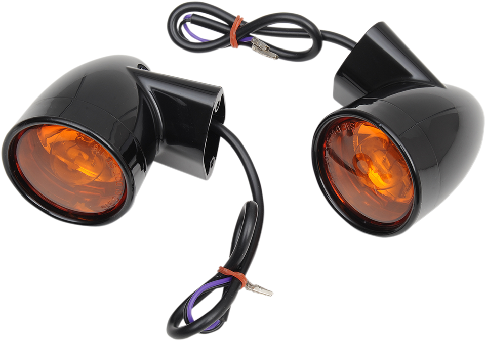 Rear Bullet Turn Signal Lights FLT - Black - Lutzka's Garage