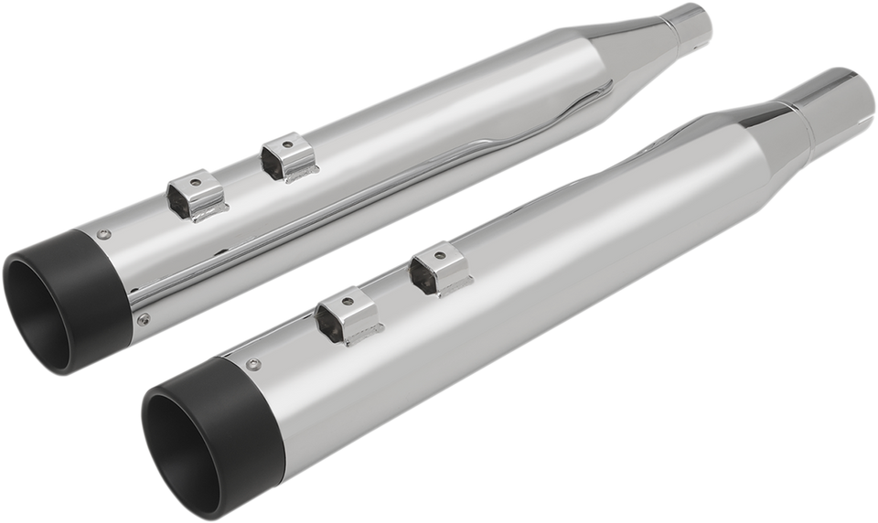 4" Slip-On Mufflers for FL - Chrome/Black - Lutzka's Garage