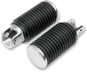 Driver Pegs - Rubber - Chrome End