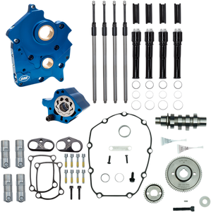 Cam Chest Kit with Plate M8 - Gear Drive - Water Cooled - 465 Cam - Black Pushrods