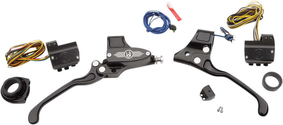 Handlebar Control Set - Cable - 9/16" Master Cylinder - Black - Lutzka's Garage
