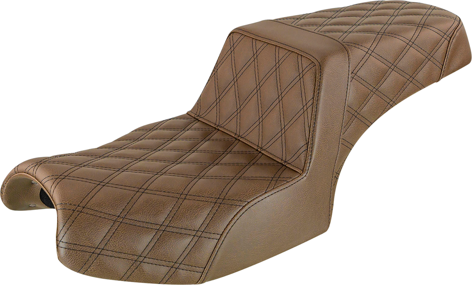 Step Up Seat - Lattice Stitched - Brown - Indian - Lutzka's Garage