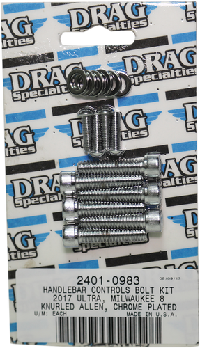 Bolt Kit M8 Handlebar Control Knurled All Chrome