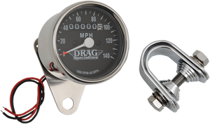 2.4" MPH Mini LED Mechanical Speedometer/Indicators - Chrome Housing - Black Face - 1:1 - Lutzka's Garage