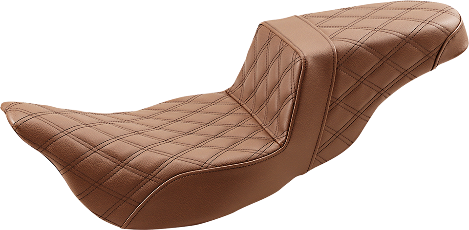 Step Up Seat - Lattice Stitched - Brown -  FLH - Lutzka's Garage