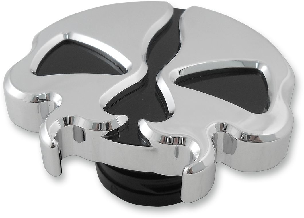 Non-Vented Split Skull Gas Cap - Chrome - Lutzka's Garage