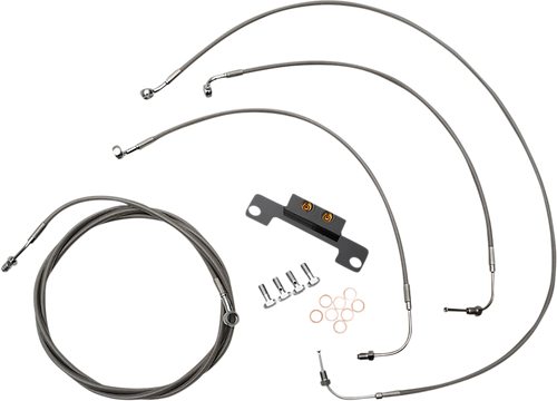 Handlebar Cable/Brake Line Kit  - Stock  Ape Hanger Handlebars - Stainless Steel - Lutzka's Garage