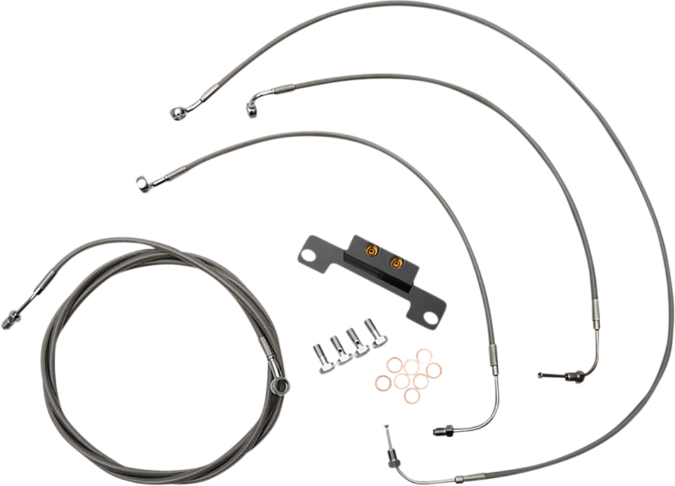 Handlebar Cable/Brake Line Kit  - Stock  Ape Hanger Handlebars - Stainless Steel - Lutzka's Garage
