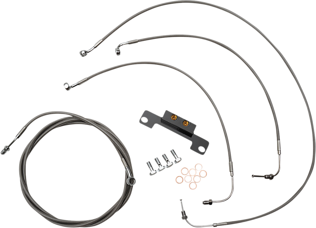 Handlebar Cable/Brake Line Kit  - Stock  Ape Hanger Handlebars - Stainless Steel - Lutzka's Garage