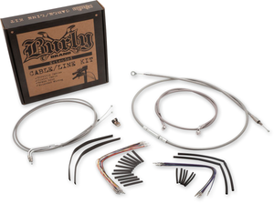Handlebar Cable/Brake Line Kit - Complete - 14" Ape Hanger Handlebars - Stainless Steel - Lutzka's Garage