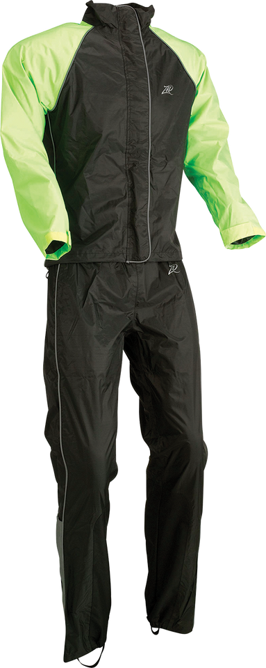 Womens 2-Piece Rainsuit - Black/Hi-Vis - XS - Lutzka's Garage