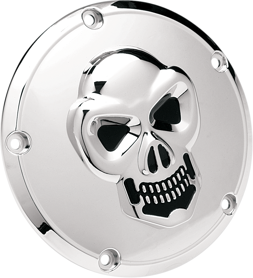 Skull Derby Cover - Chrome - 5 Hole - Lutzka's Garage