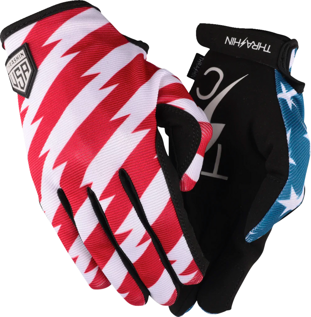 Stars & Bolts Stealth Gloves - Red/Blue - Small - Lutzka's Garage
