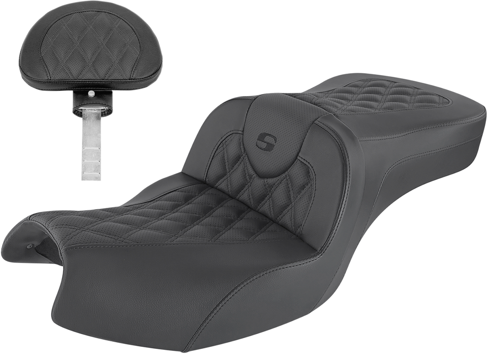 Roadsofa™ Seat -Lattice Stitched - Backrest - Black - Indian - Lutzka's Garage