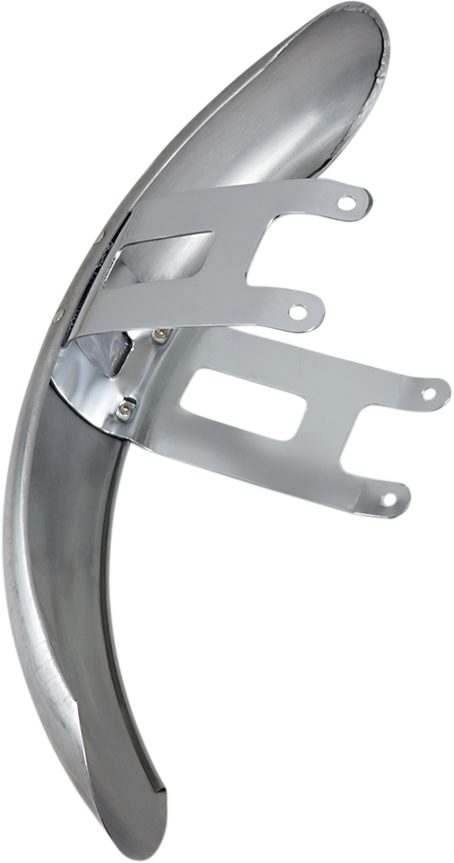 Wide Glide-Style Front Fender with Chrome Mounting Brackets - For 19" or 21" Wheel