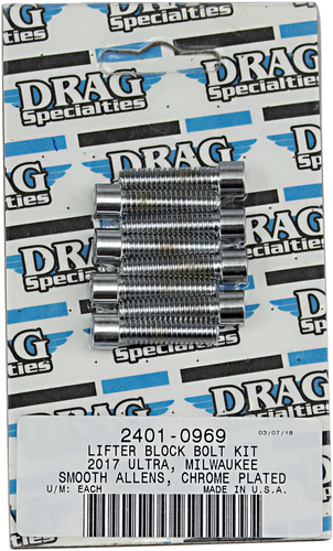 Bolt Kit M8 Lifter Block Smooth All Chrome