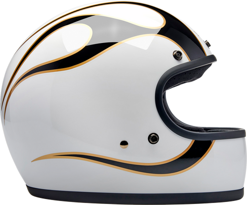Gringo Helmet - Flames - White/Black - Small - Lutzka's Garage