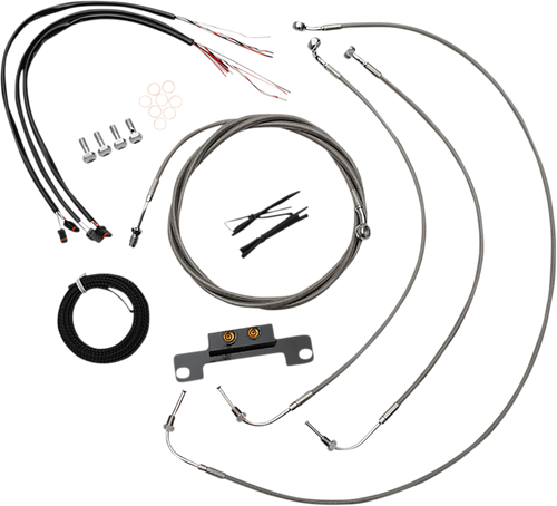 Handlebar Cable/Brake Line Kit - Complete - Stock Ape Hanger Handlebars - Stainless