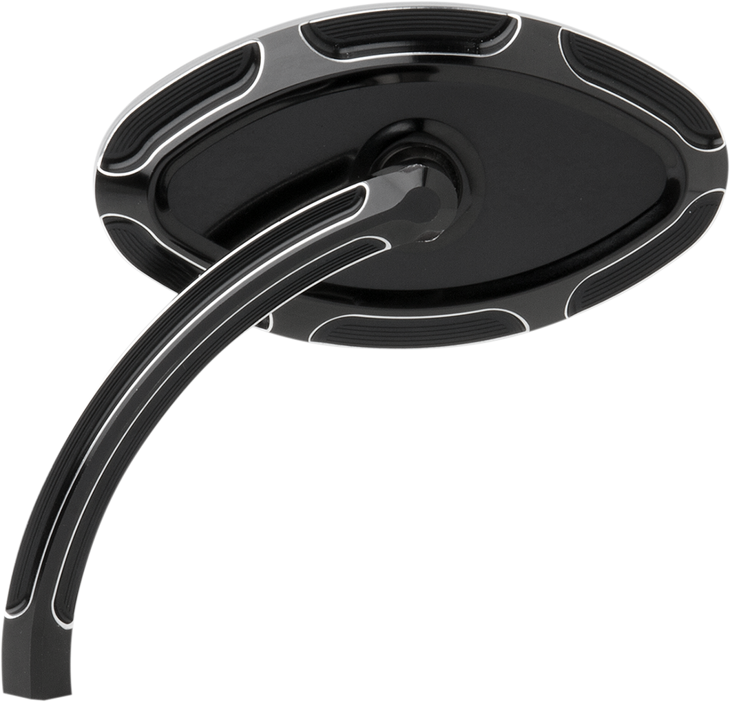 Cats Eye Forged Billet Mirror - Black - Left - Lutzka's Garage