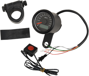 1.87"MPH Programmable Mini Electronic Speedometer with Odometer/Tripmeter - Matte Black - Black Face - Lutzka's Garage