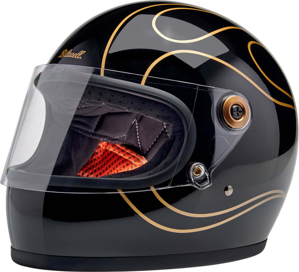 Gringo S Helmet - Gloss Black Flames - XS - Lutzka's Garage