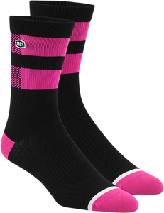 Flow Socks - Black/Fluorescent Pink - Small/Medium - Lutzka's Garage