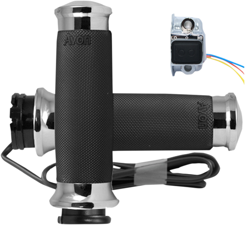 Grips - Heated - Custom Contour - Cable - Chrome - Lutzka's Garage